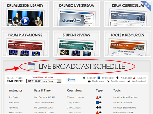 live broadcast schedule